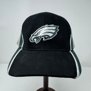 Philadelphia Eagles Black White Piping Adjustable Strapback Baseball Hat Cap NFL